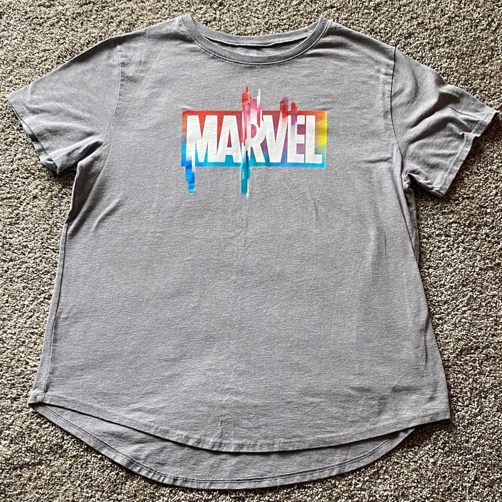 π 3/$15 Marvel Kids Gray Tee with Multicolor Drip Logo J - Picture 2 of 2